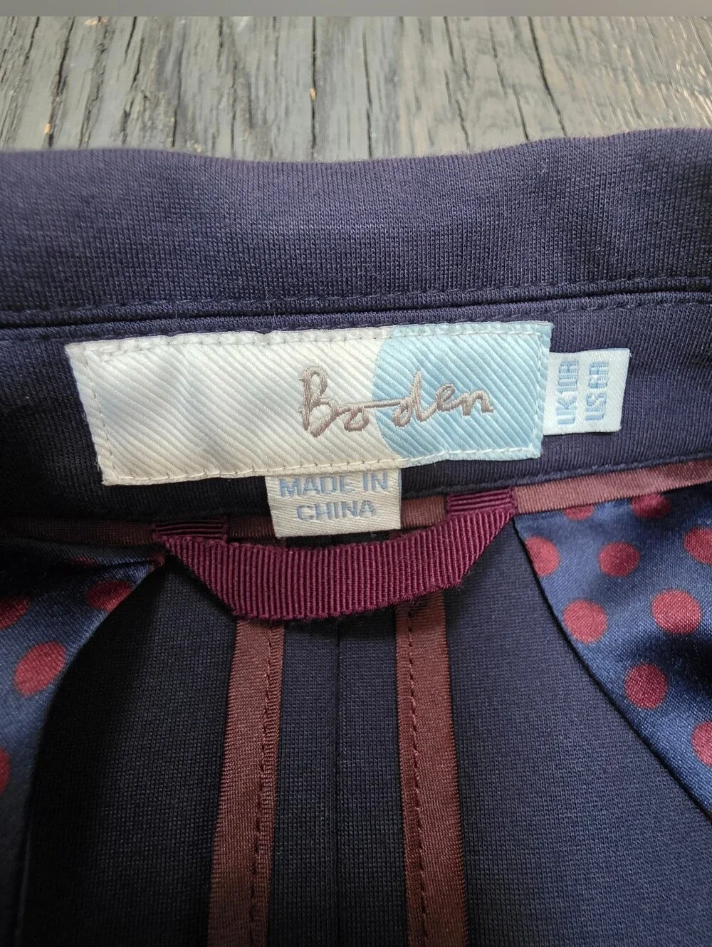 Boden Navy Two-Button Women's High Quality Blazer ( Size: 6r )